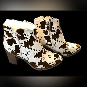 Mia "Patton" Side Zip Faux Leather Heeled Booties